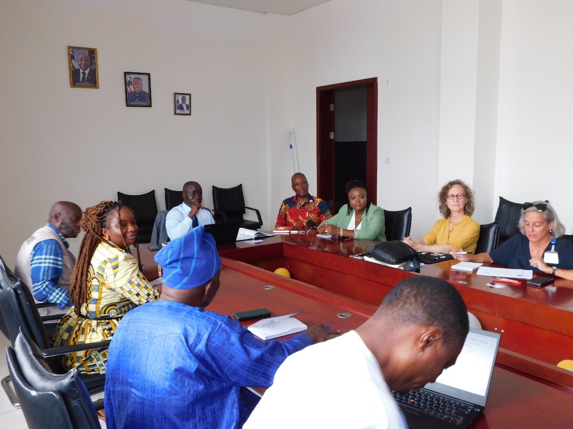 Hon. Minister J. Alexander Nuetah(PHD)  with Senior Management in meeting with the EU Delegation