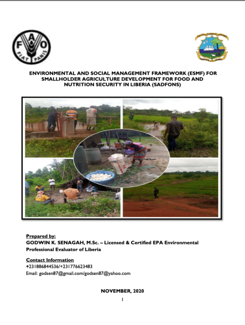 Environmental and Social Management Framework for Smallholder Agriculture Development for Food & Nutrition Security In Liberia 