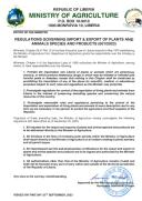 MOA’S	REGULATIONS GOVERNING IMPORT&EXPORT OF PLANTS AND ANIMALS SPECIES AND PRODUCTS(001/2-23