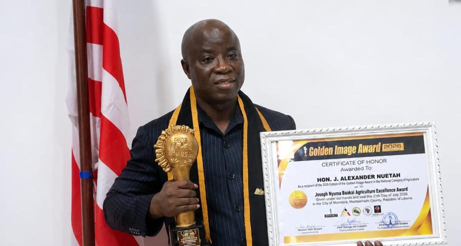 Agriculture Minister Receives Golden Image Award, Dedicates Honor to President Boakai, Ministry Staff and Liberian Farmers