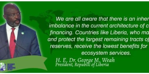 peech delivered by H.E. Dr. George Manneh Weah at COP6 in Glasgow, Scotland 01 November 2021