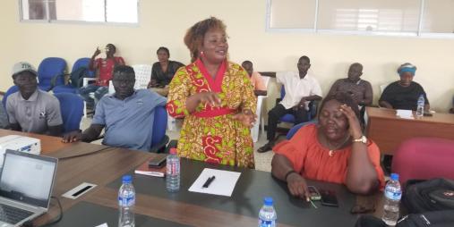 Assistant Agriculture Minister for Technical Services and ERPO technical focal point, Zogbo Luther posed with participants